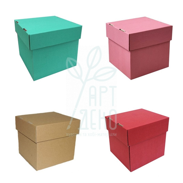 Коробка подарункова, гофрокартон, 14,5х14,5х14,3 см, Україна