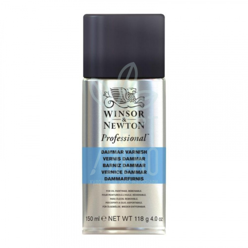 Лак-спрей дамарний для олійних та алкідних фарб Dammar Varnish, ультраглянцевий, 150 мл, W&N