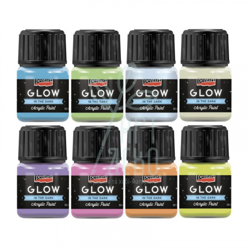 Фарба акрилова Glow in the dark, 30 мл, Pentart