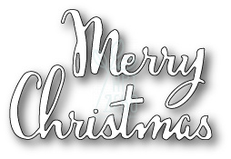 Набір ножів для скрапбукінгу Merry Christmas Script craft die, 2 шт, Poppystamps