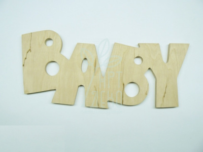 Слово "Baby", фанера, 27х12 см, Україна