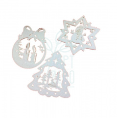 Набір декору з фетру "Новий рік",7 см, 3 шт, Україна 