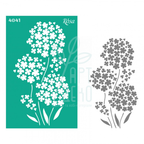 Трафарет багаторазовий самоклеючий, №4041, серія "Квіти", 13х20 см, ROSA Talent
