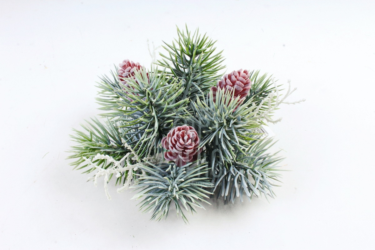 Декор для свічки "Гілка ялинки з шишками"