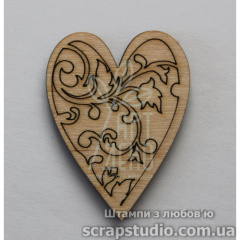 Фігурка дерев'яна "Серце", 38х51 мм, Україна