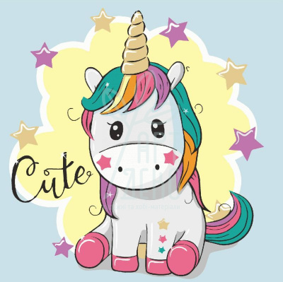 Набір для розпису за номерами "Райдужна єдиноріжка", 30х30 см, ArtCraft