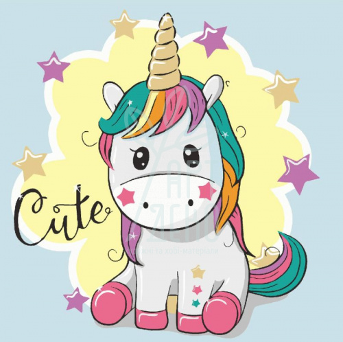 Набір для розпису за номерами "Райдужна єдиноріжка", 30х30 см, ArtCraft