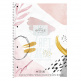 Коледж-блок, спіраль, А4+, 80 л., в клітинку, білий блок, 70 г/м2, картон, Школярик