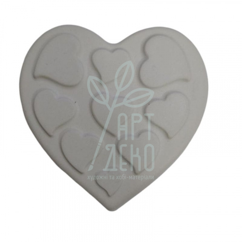 Гіпсова фігурка Сердечко з дрібними сердечками, 7,5х7,5 см, Україна