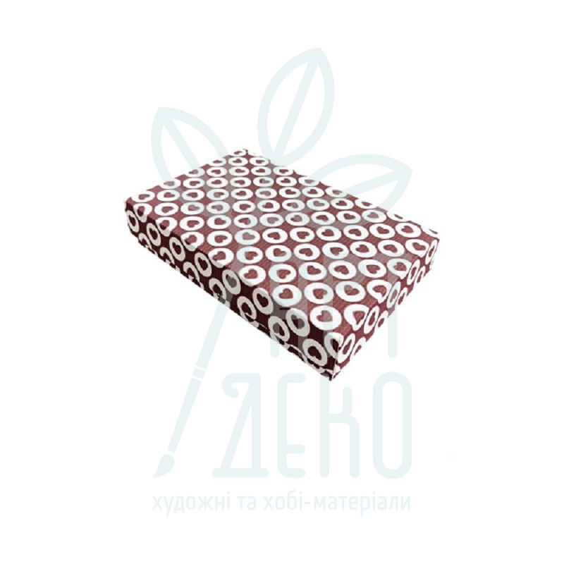 Коробка подарункова, гофрокартон "Серця в колі", 24х15,8х5 см, Україна