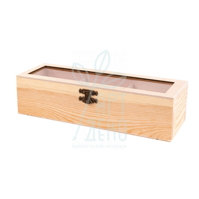 Скринька дерев'яна з замком та прозорим верхом, 3 секції, 30х10х8 см, ROSA Talent