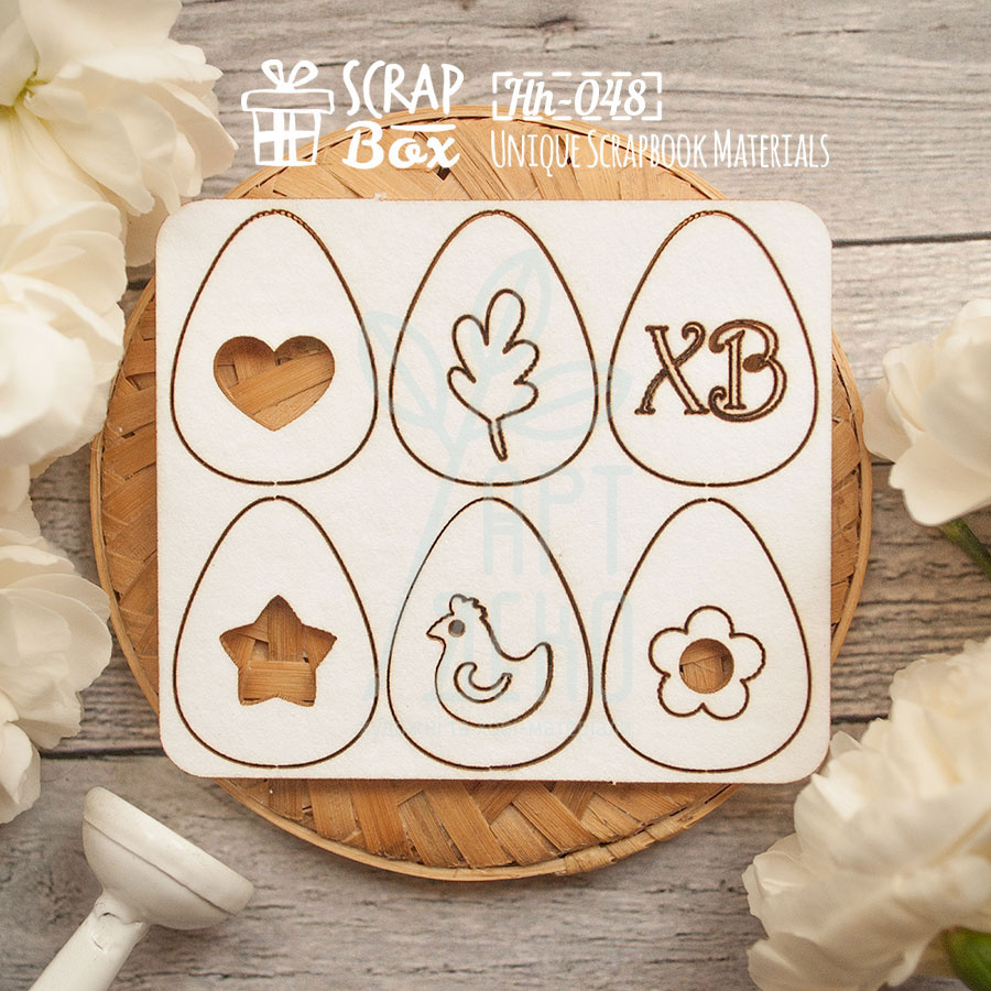 Набір чипбордів "Шість крашанок", Скрапбокс