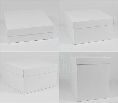 Коробка декоративна, біла, 18х18 см, Україна