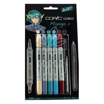 Набір маркерів Ciao Set "5+1" Manga 2, Кольори для аніме, + лайнер, Copic
