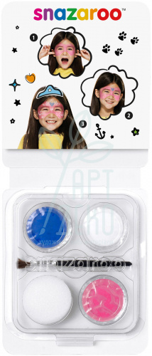 Набір фарб для аквагриму Mini Face Paint Festive Mask, 3 кол. x3,75 мл, Snazaroo