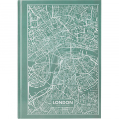 Книга записна Maps London, А4 (21х29,7 см), 96 л., в клітинку, бірюзовий, Axent 