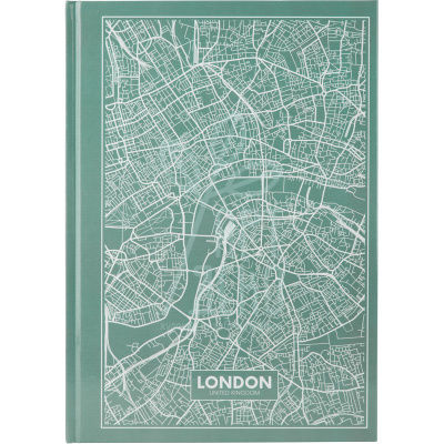 Книга записна Maps London, А4 (21х29,7 см), 96 л., в клітинку, бірюзовий, Axent 