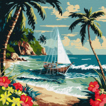 Набір для розпису за номерами "Сонячний берег", 40х40 см, Ідейка 
