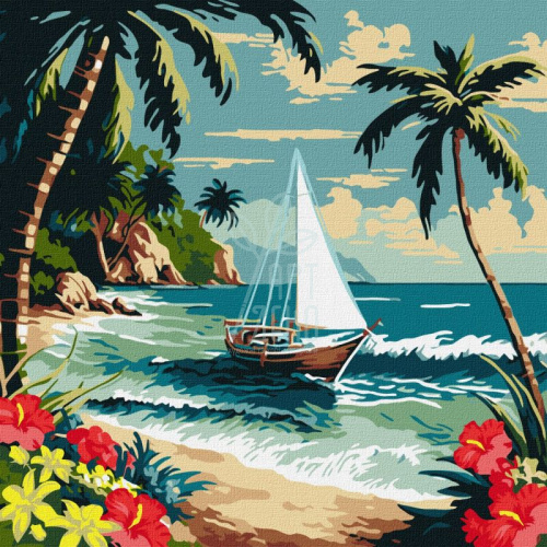 Набір для розпису за номерами "Сонячний берег", 40х40 см, Ідейка 