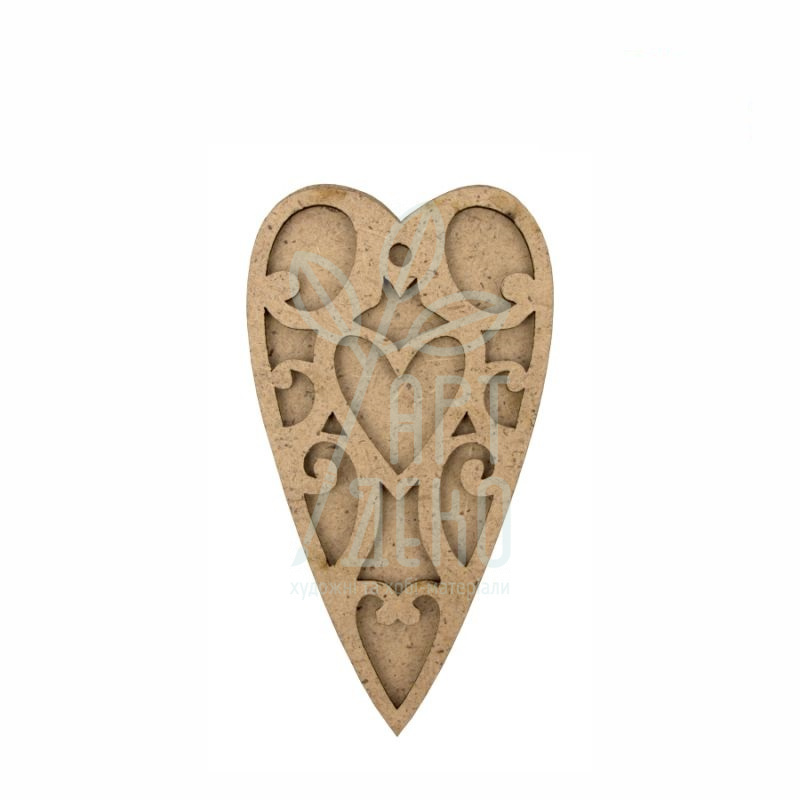Набір заготовок "Серце 3D ажурне 3", ДВП, 5,5х10 см, 2 шт, ROSA Talent
