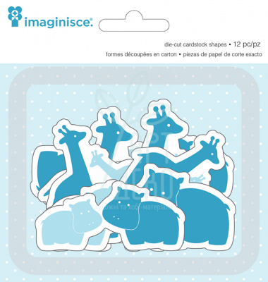 Набір висічок картонних My Baby/Die Cuts Giraffes & Hippos, Imaginisce Набір висічок картонних My Baby/Die Cuts Giraffes & Hippos, Imaginisce