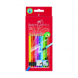 Набір олівців кольорових, з гумкою,12 шт, Faber-Castell