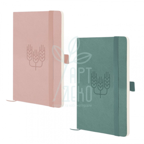 Книга записна Partner Soft Skin "Колоски", клітинка, 12,5х19,5 см, 96 л., Axent