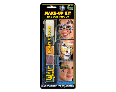 Набір для аквагриму Mini-appetizer palette/Pearl Colors. 6 фарб+ пензель, Wolfe