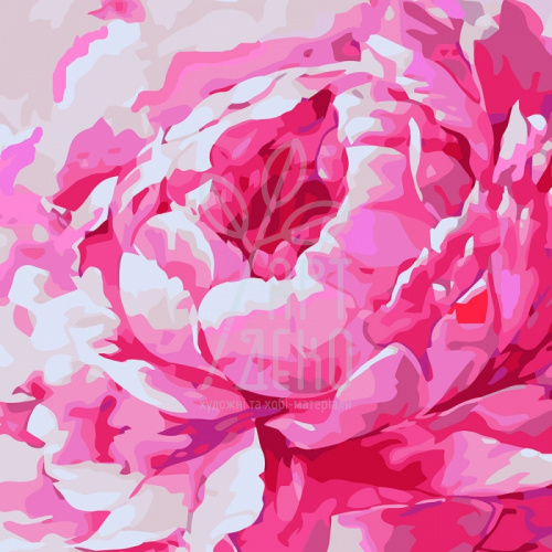 Набір для розпису за номерами "Рожева півонія 2", 30х30 см, Ідейка