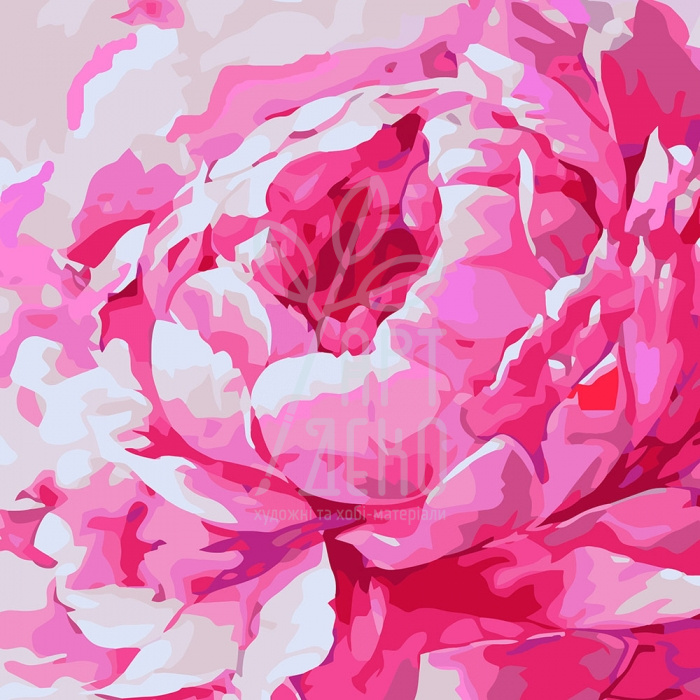 Набір для розпису за номерами "Рожева півонія 2", 30х30 см, Ідейка