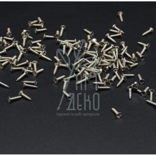Саморізи для шкатулок, колір срібло, товсті, 2х8 мм, 10 г