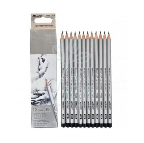 Набір олівців графітних Raffine, 2В, шестигранні, 12 шт., Marco