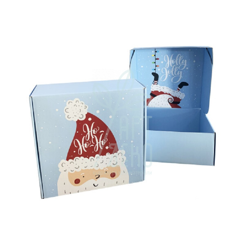 Коробка подарункова "Санта", 25x25x10 см, блактина, Україна