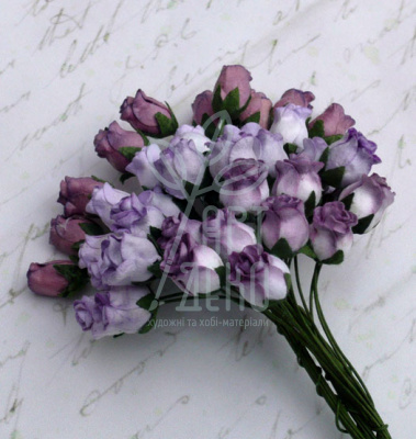 Квіти паперові Бутон шипшини, фіолетові тони, 0,8 см, 10 шт., Тайланд