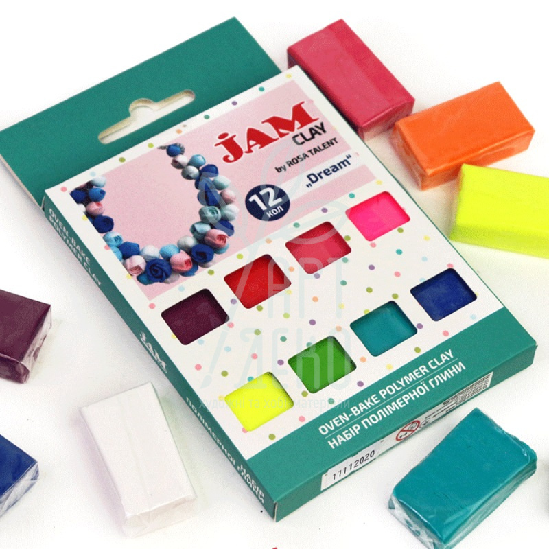 Набір полімерної глини Jam Clay "Dream", 12х20 г, ROSA