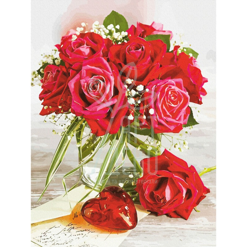 Полотно на картоні з контуром Натюрморт №36, 30х40 см, бавовна, акрил, ROSA Start