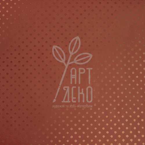 Крафт-папір з тисненням "Червоний горошок", 30х30 см, Фабрика Декору