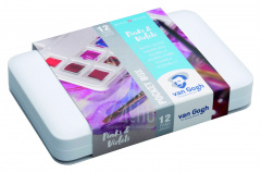 Набір акварельних фарб Van Gogh Pocket box Pinks & Violets, кювети+пензлик, 12 кол., Royal Talen