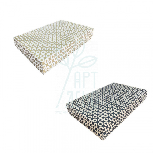 Коробка подарункова, гофрокартон "Серця в колі", 42х28х6,7 см, Україна