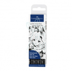 Набір ручок капілярних PITT Artist Pens "Manga", 4 шт, Faber-Castell
