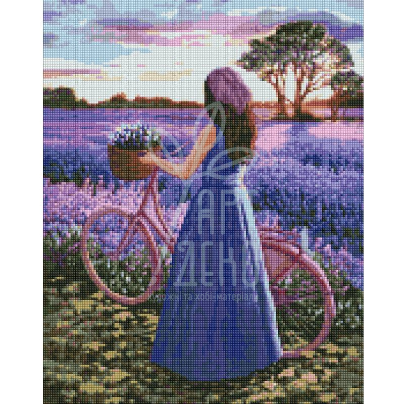 Набір з алмазною мозаїкою "Лавандове натхнення", 40х50 см, Ідейка