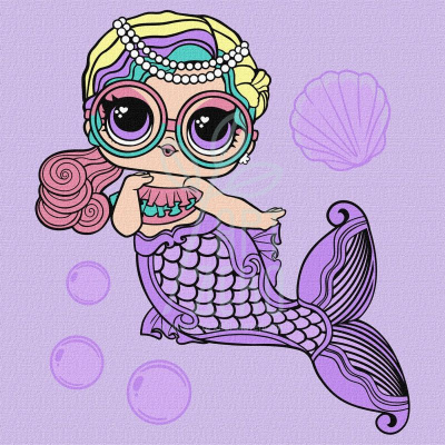 Набір для розпису за номерами "L.O.L. Mermaids Miss Sea", 40х40 см, Ідейка Набір для розпису за номерами "L.O.L. Mermaids Miss Sea", 40х40 см, Ідейка