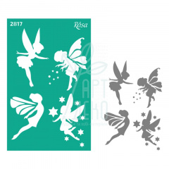 Трафарет багаторазовий самоклеючий, елементи та написи, №2817, серія "Kids", 13х20 см, ROSA Talent