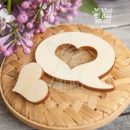 Чипборд "Бабл з сердечком", Скрапбокс