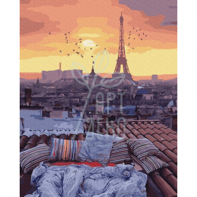 Набір для розпису за номерами "Захід сонця з видом на Париж", 40х50 см, Україна