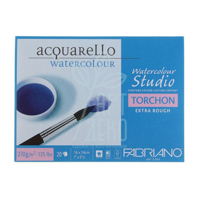 Блок паперу для акварелі Watercolour Studio Torchon, 18х24 см, 270 г/м2, 20 л., Fabriano