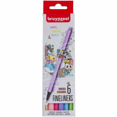 Набір лайнерів Fineliners Pastel, 6 кол., Bruynzeel