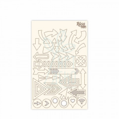 Чипборд для скрапбукінгу класичний "Стрілки", білий картон, 12,6х20 см, ROSA Talent