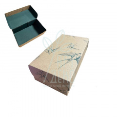 Коробка подарункова, гофрокартон "Ластівки", дно, 31,8х17,8х11,9 см, смарагдова, Україна