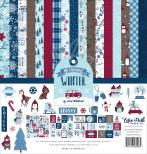Набір паперу для скрапбукінгу "My Favorite Winter", 30х30 см, 12 л. + наклейки, Echo Park